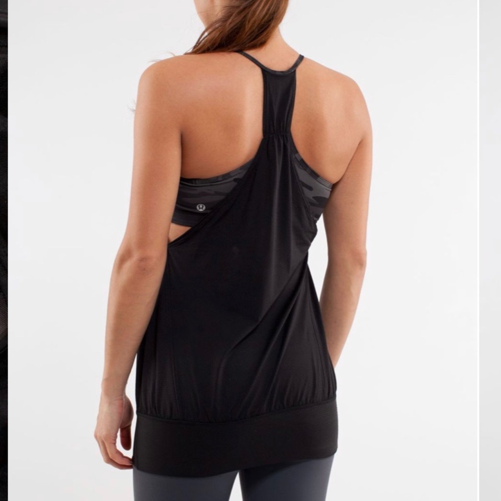 Lululemon Black Retro Camo No Limits Tank Top Bra Racerback